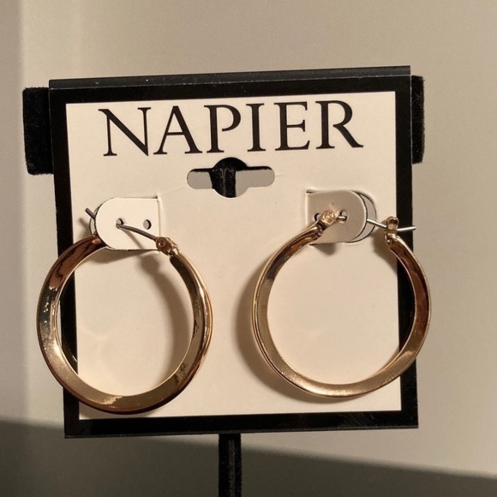 Napier Shiny Gold Hoop Earrings